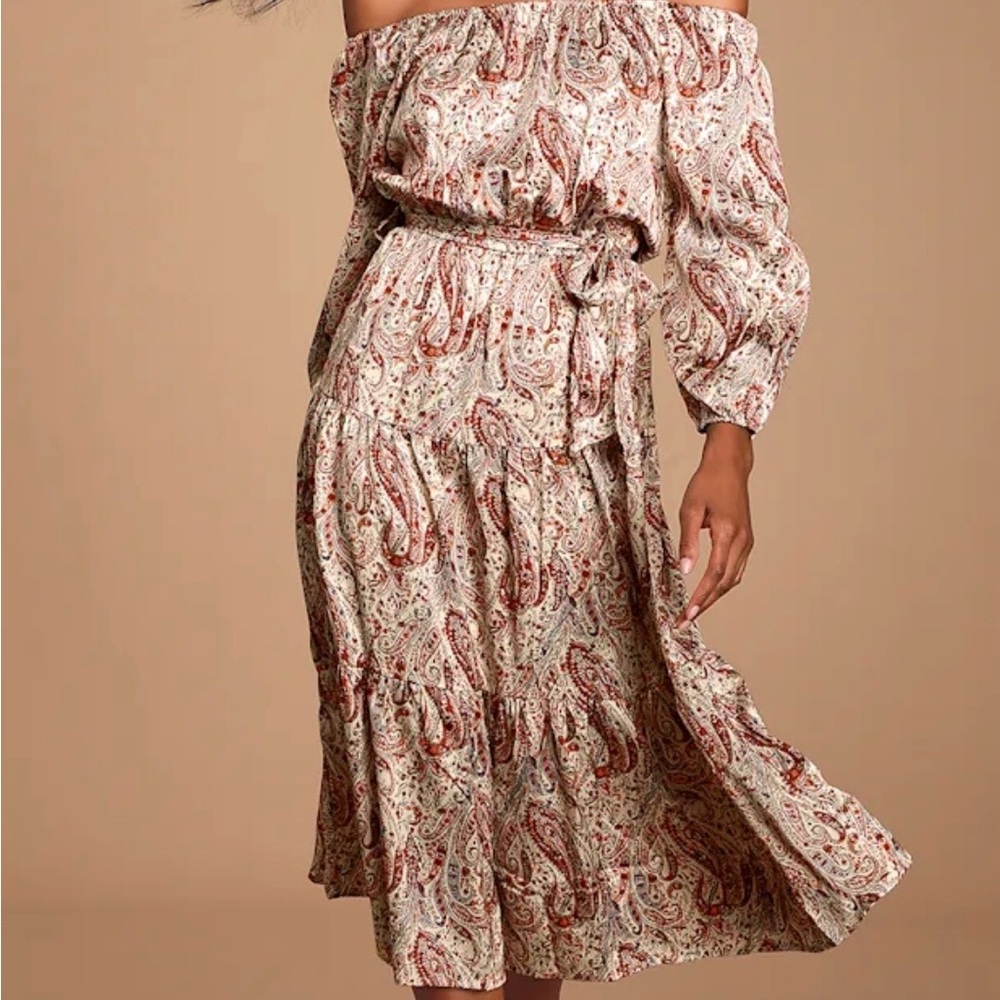 Paisley Off-Shoulder Dress